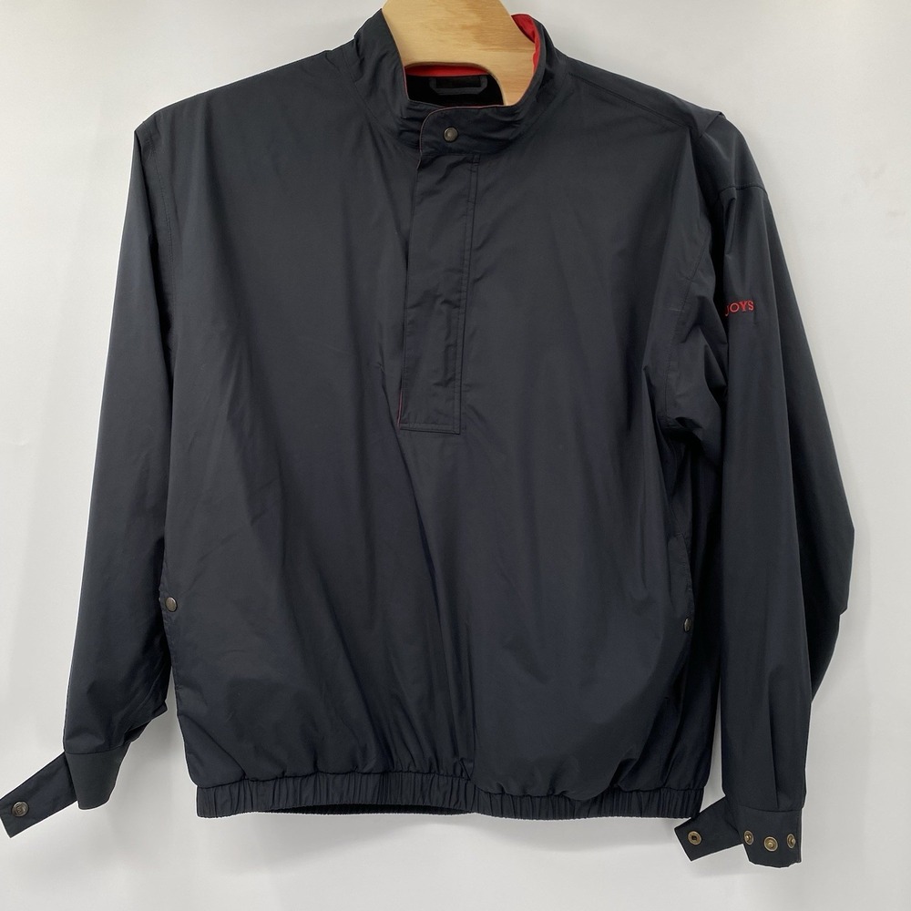 FootJoy DryJoys Golf Windbreaker XL Black Quarter Zip Pullover Water Resistant